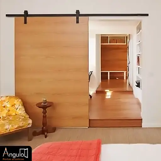 orçamento porta acústica correr madeira para quarto